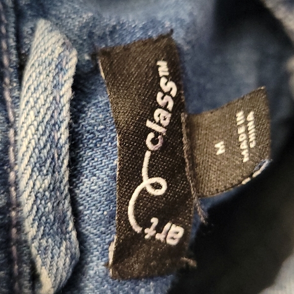 ART CLASS Graphic Studed Denim Jean Jacket M - Picture 9 of 14